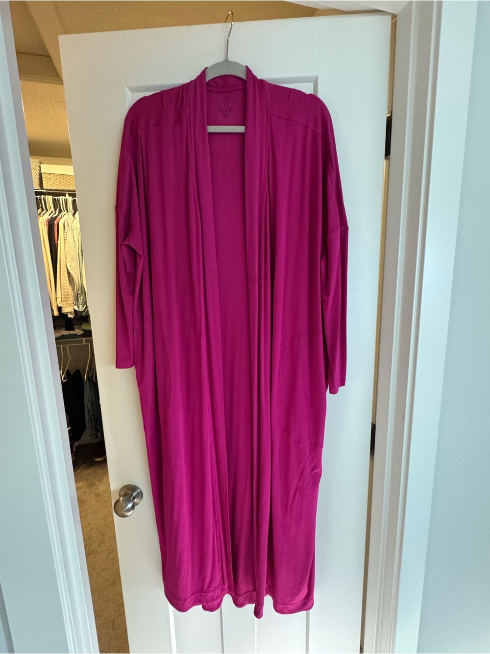 Athleta x Alicia Keys Hot Pink Long Maxi Robe - Picture 2 of 4